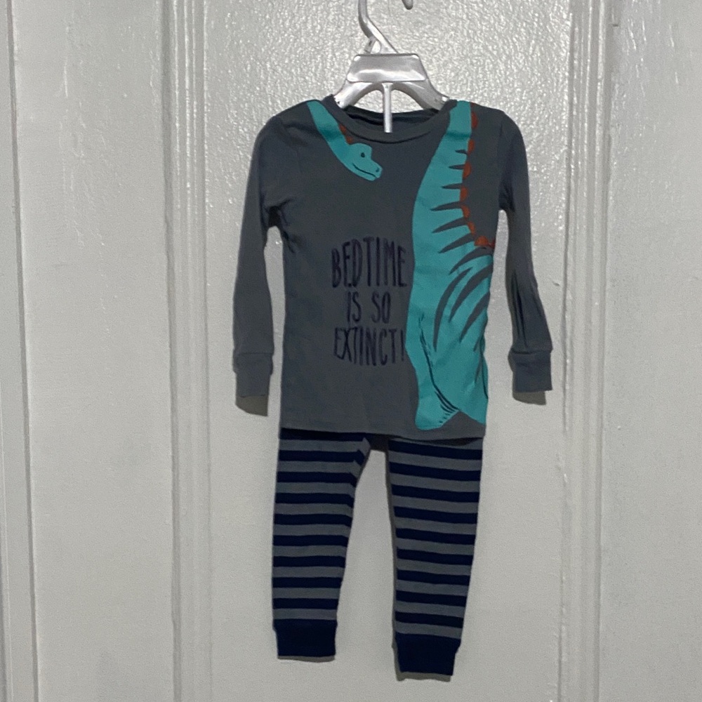 Carter's Gray and Blue Dinosaur Pajama Set